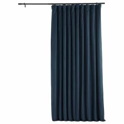 Best deal 🥰 Half Price Drapes Signature Midnight Blue Doublewide Blackout Velvet Single Panel, 100"x96" 🔔