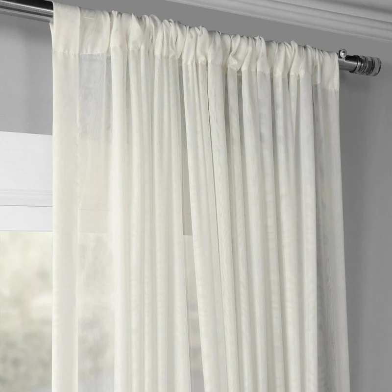 Cheapest π Half Price Drapes Signature Double Wide Off White Sheer Curtain Single Panel, 100"x120" π - Image 4