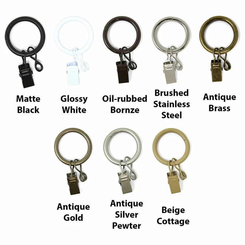 Promo β¨ Urbanest 1" Metal Curtain Rings With Clips And Eyelets, Bronze, Set Of 10 π - Image 6