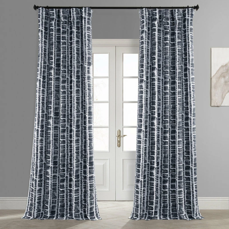 Deals π Exclusive Fabrics & Furnishings, LLC Matchstick Charcoal Black Blackout Room Darkening Curtain Pair, 50Wx108L π― - Image 2