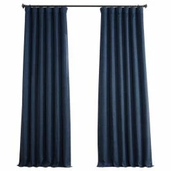 Best reviews of β Exclusive Fabrics & Furnishings, LLC Faux Linen Room Darkening Curtain Single Panel, Indigo, 50"x96" π₯