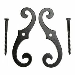 New โจ Renovators Supply Manufacturing Black Shutter ๐ Dog Holders 6.5" Long S Style Solid Aluminium With Mounting Screws โจ