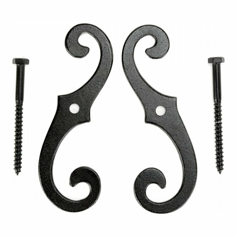 New ✨ Renovators Supply Manufacturing Black Shutter 🐕 Dog Holders 6.5" Long S Style Solid Aluminium With Mounting Screws ✨