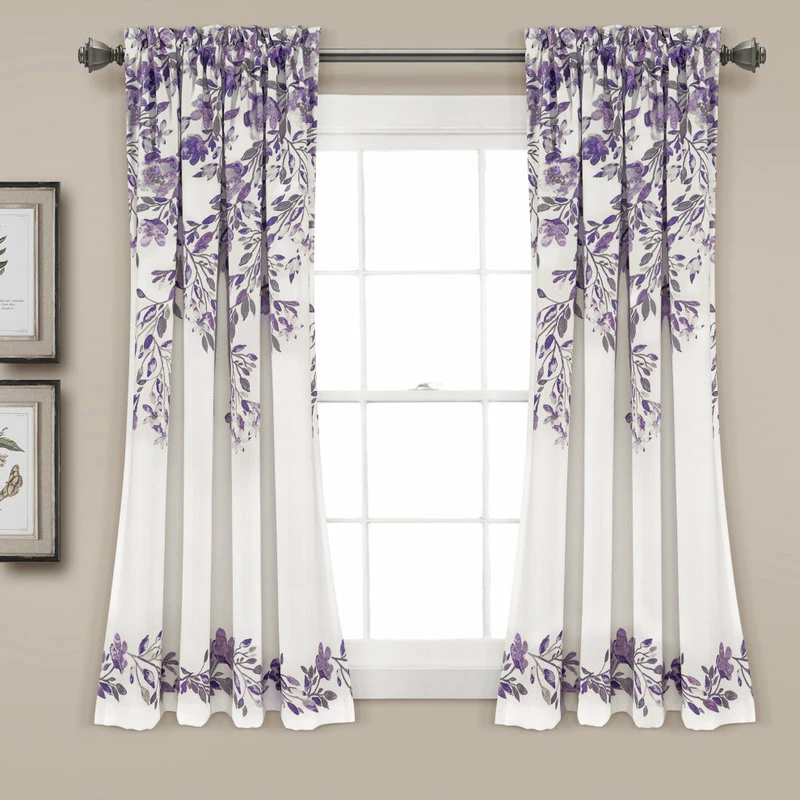 Coupon π― Lush Decor Tanisha Room Darkening Window Panel, Set Of 2, Purple/Gray, 63"x52" β - Image 2