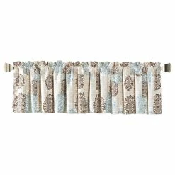 Outlet 🛒 Home Soft Things Marina Medallion Printed, Dark Gray/Granite, 2-Piece Valance Set 👏
