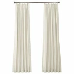Buy 🔔 Half Price Drapes Solid Cotton Pleated Curtain Single Panel, Fresh Popcorn, 25"x108" ❤️