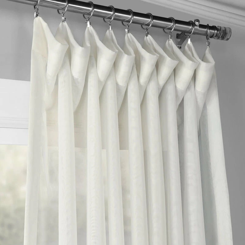 Cheapest π Half Price Drapes Signature Double Wide Off White Sheer Curtain Single Panel, 100"x120" π - Image 3