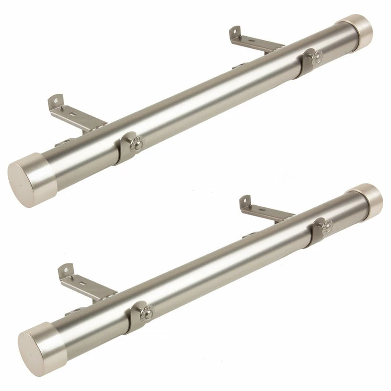 Best Sale π Rod Desyne 1.5" Dia. Side Curtain Rod 12-20" Long, Set Of 2, Satin Nickel β - Image 2