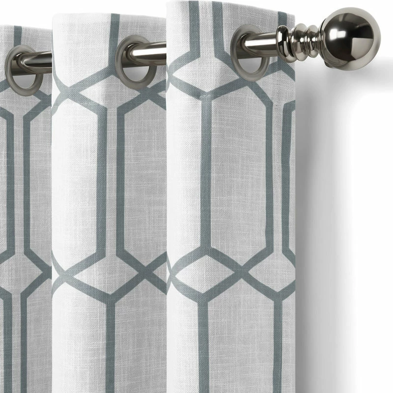 Deals π Elrene Home Fashions Kaiden Geometric Room Darkening Window Curtain, Blue, 52 In. X 95 In. π - Image 5