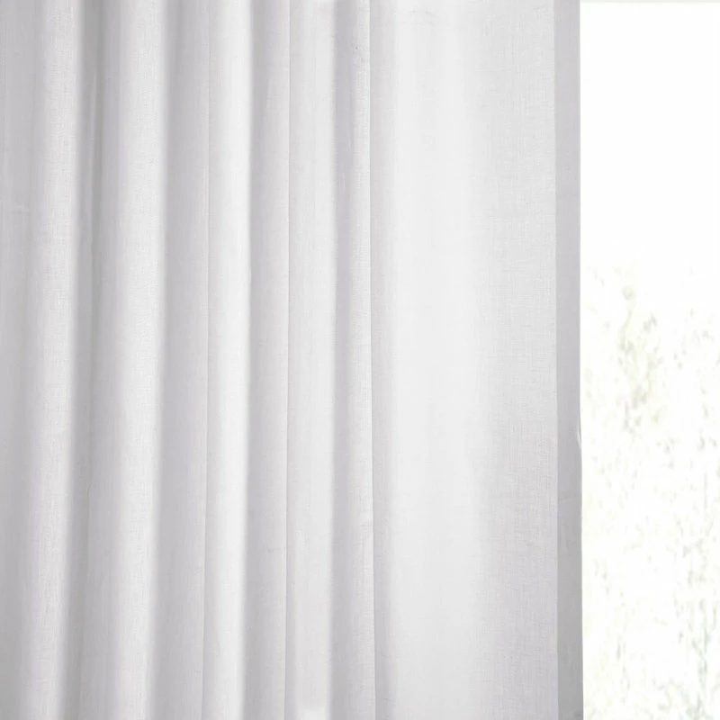 Hot Sale π Half Price Drapes Purity White Linen Sheer Curtain Single Panel, 50"x96" π - Image 6
