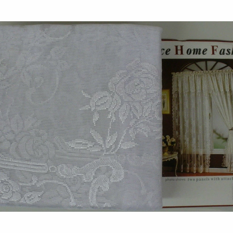 Hot Sale π₯ Stylemaster Carly Lace Curtain Panel With Attached Valance With Tassels, White, 63" Long π - Image 4