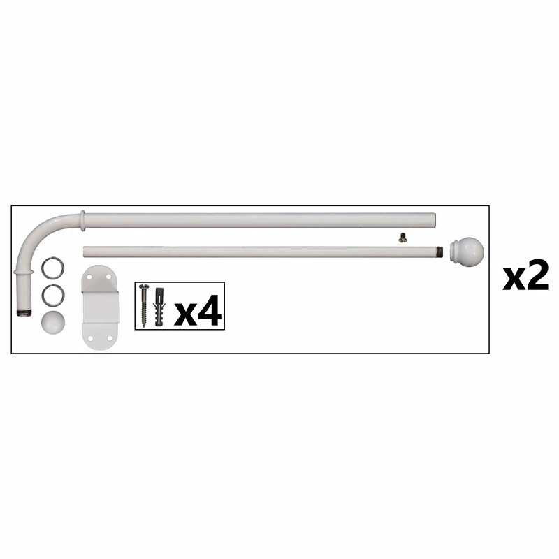Brand new π₯° Urbanest 1/2” Adjustable Wall Mounted Swing Arm Rods 24"-38", White, Set Of 2 β¨ - Image 4