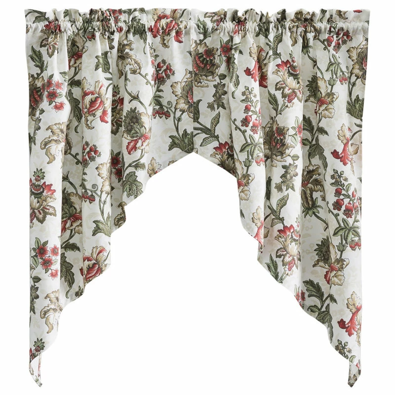 Cheapest π Ellis Curtain Madison Floral 56"x36" Tailored Swag, Brick π§¨