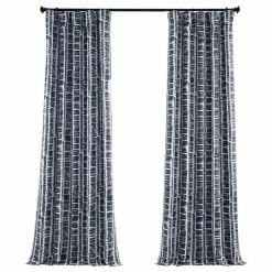 Deals π Exclusive Fabrics & Furnishings, LLC Matchstick Charcoal Black Blackout Room Darkening Curtain Pair, 50Wx108L π―