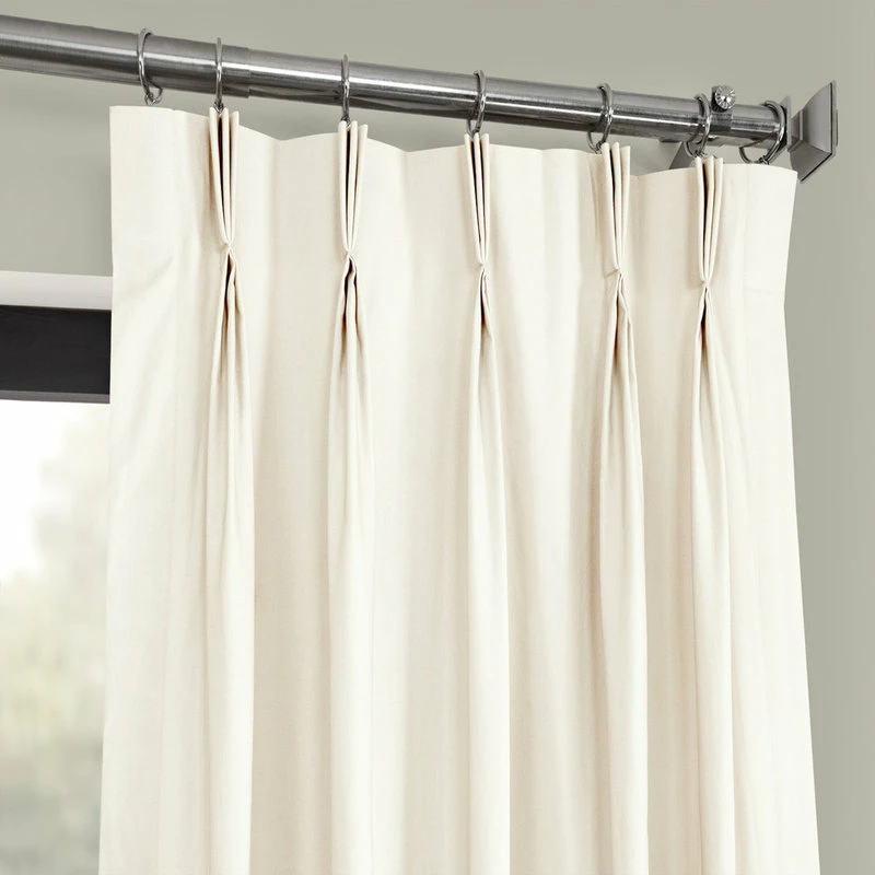Buy 🔔 Half Price Drapes Solid Cotton Pleated Curtain Single Panel, Fresh Popcorn, 25"x108" ❤️ - Image 3