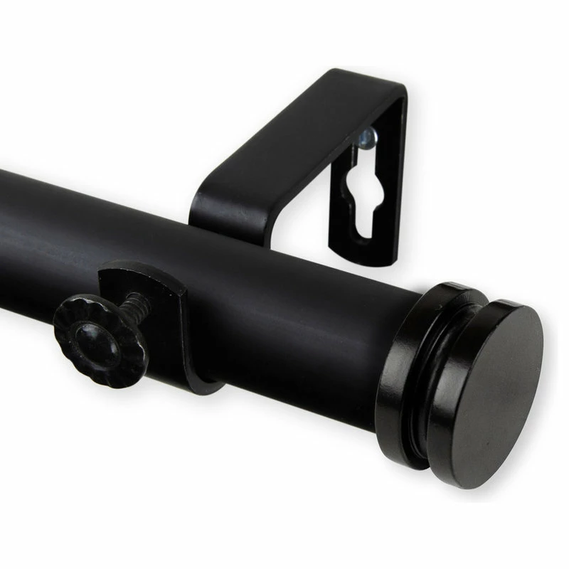 New π₯ Rod Desyne Lid 1" Curtain Rod, Black, Black, 120"-170" βοΈ - Image 2