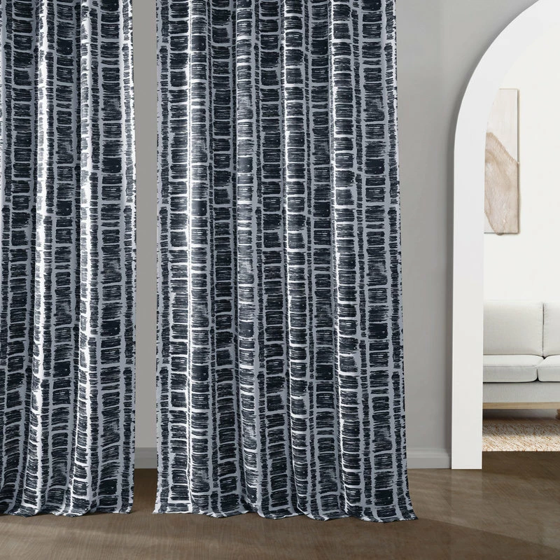 Deals π Exclusive Fabrics & Furnishings, LLC Matchstick Charcoal Black Blackout Room Darkening Curtain Pair, 50Wx108L π― - Image 5
