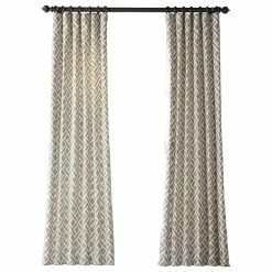 Deals ⌛ Half Price Drapes Martinique Taupe Printed Cotton Curtain Single Panel, 50"x96" 🥰