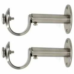 Best reviews of π₯° Urbanest Adjustable Curtain Rod Bracket, 1 1/8"-1 1/4", Brushed Steel, Set Of 2 π