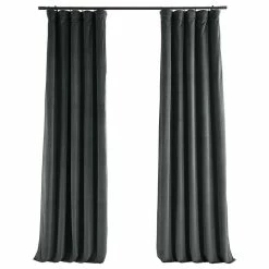 Brand new π Half Price Drapes Signature Natural Gray Blackout Velvet Curtain Single Panel, 50"x84" π