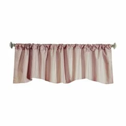 Outlet β¨ Commonwealth Home Fashions Ticking Stripe Pole Top Valance Flat 60 X 18 In Burgundy β€οΈ