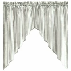 Best reviews of 🥰 Ellis Curtain Plaza Stripe 56" X 36" Tailored Swag, Sage ✨