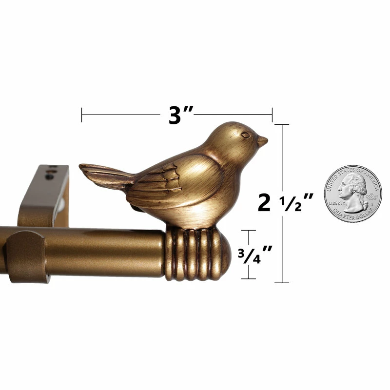 Wholesale β¨ Urbanest 3/4" Bird Adjustable Curtain Rod, Renaissance Gold, 28"-48" π₯° - Image 3