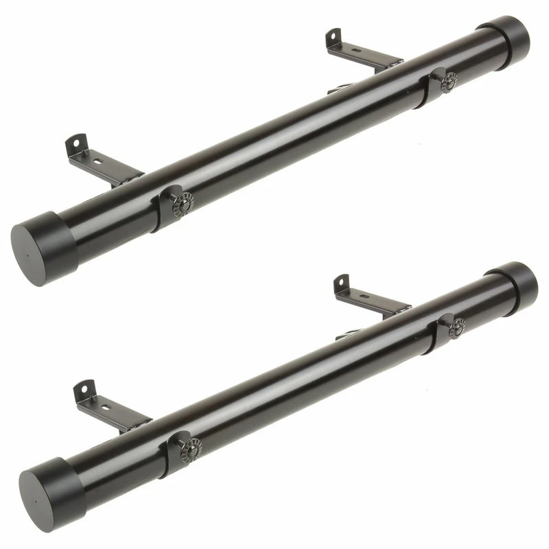 Cheapest β¨ Rod Desyne 1.5" Dia. Side Curtain Rod 12-20" Long, Set Of 2, Black β - Image 2