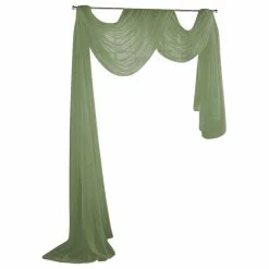 Flash Sale π₯° Sally Textiles Sheer Voile 216" Long Window Scarf Swag, Sage Green π₯