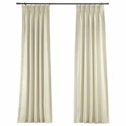 Wholesale π Half Price Drapes Blackout Vintage Textured Faux Dupioni Pleated Curtain Single Panel, Off White, 25"x84" β