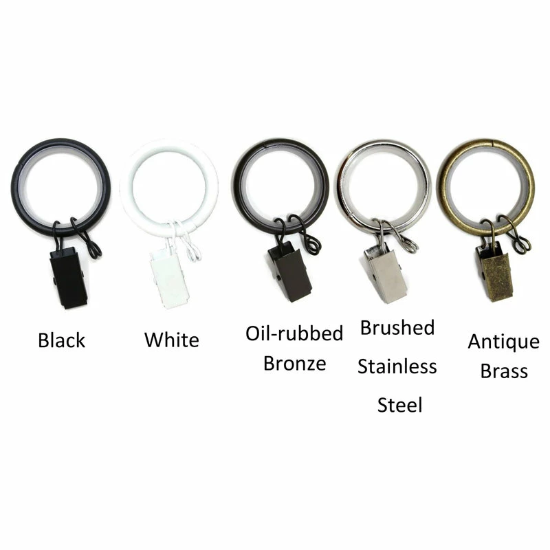 New π Urbanest 1 1/4" Nylon-insert Curtain Rings With Clips And Eyelets, Antique Brass π - Image 4