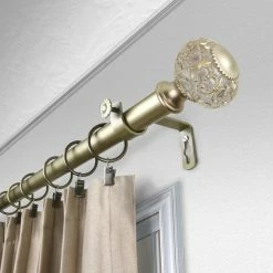 Promo 🔔 Rod Desyne Bailey 1" Diameter Curtain Rod, Gold, 66-120" 🎉