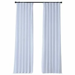 Coupon 🤩 Half Price Drapes Blackout Vintage FauxDupioni Silk Curtain, Single Panel, Ice, 50"x96" 🌟