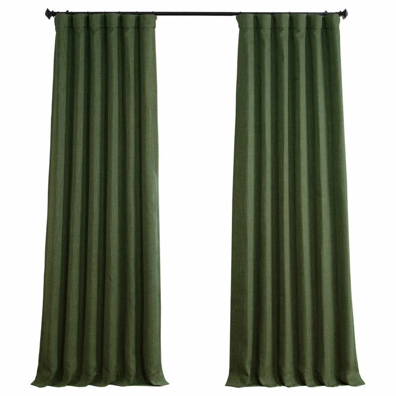 Cheap π Exclusive Fabrics & Furnishings, LLC Faux Linen Room Darkening Curtain Single Panel, Tuscany Green, 50"x108" π