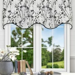 Best Pirce 🤩 Ellis Curtain Meadow 50" X 15" Lined Scallop Valance, Chrome 😀