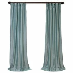 Flash Sale 👏 Exclusive Fabrics & Furnishings, LLC Robin's Egg Blackout Faux Silk Taffeta Curtain Single Panel, 50"x84" 👍