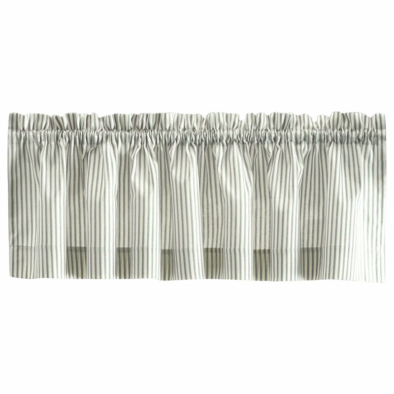 Deals π Ellis Curtain Plaza Stripe 58" X 15" Tailored Valance, Sage β