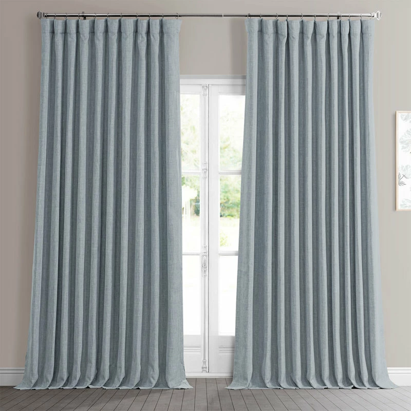 Deals π Exclusive Fabrics & Furnishings, LLC Faux Linen Extra Wide Room Darkening Curtain Single Panel, Heather Grey, 100"x12 π₯° - Image 2