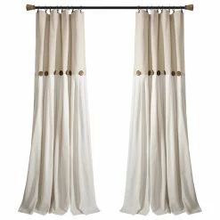 Best reviews of ⭐ Lush Decor Linen Button Single Window Panel, Linen, 95"x40" 🌟