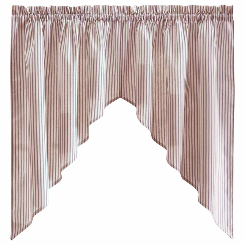 Discount βοΈ Ellis Curtain Plaza Stripe 56" X 36" Tailored Swag, Brick β¨