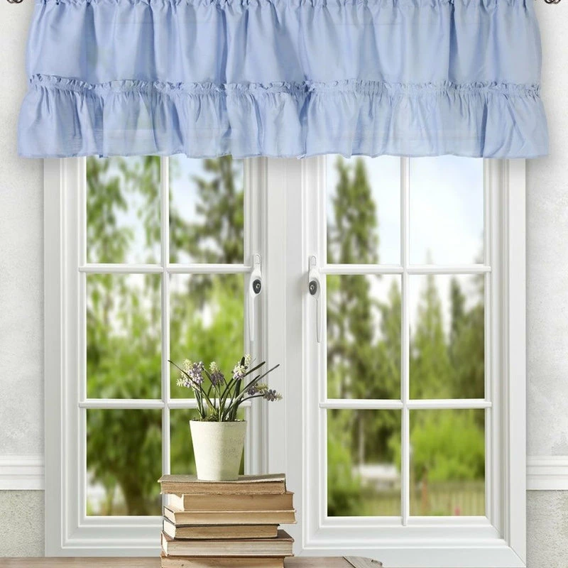 Flash Sale π― Ellis Curtain Stacey 54"x13" Ruffled Filler Valance, Slate π - Image 2