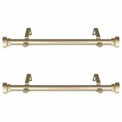 Best deal 👏 Rod Desyne 1" Dia. Side Curtain Rod 12-20" Long, Set Of 2, Light Gold 🥰