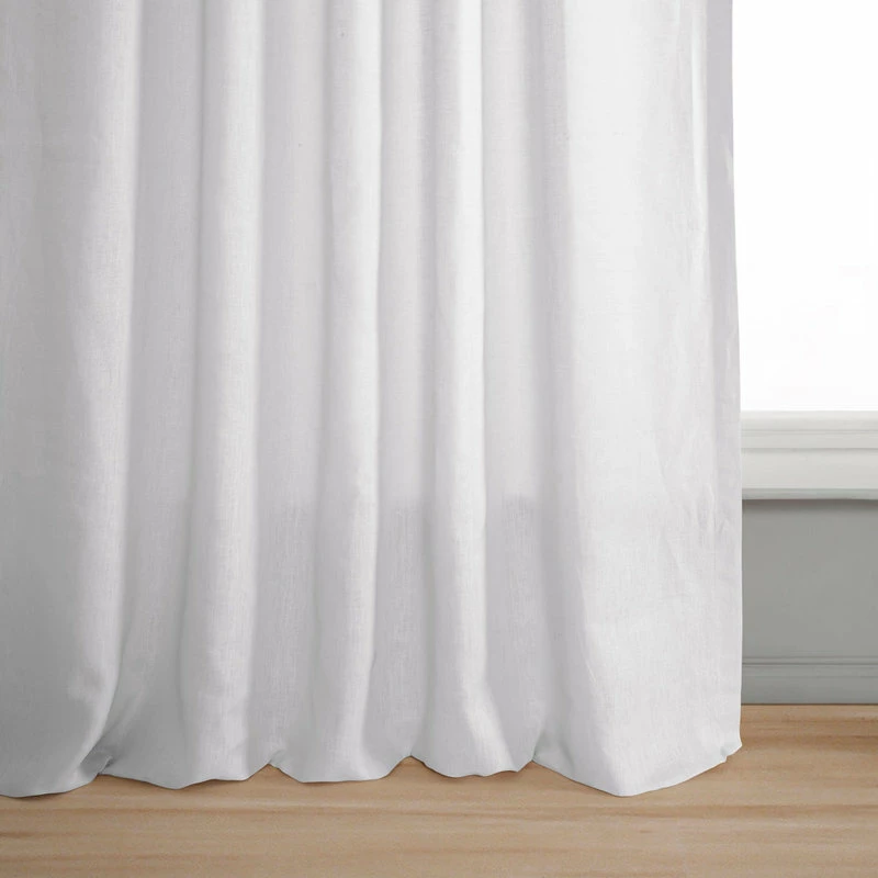 Hot Sale π Half Price Drapes Purity White Linen Sheer Curtain Single Panel, 50"x96" π - Image 5