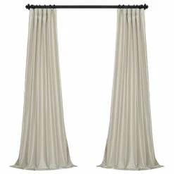 Hot Sale β€οΈ Exclusive Fabrics & Furnishings, LLC Mist Gray Vintage Textured Faux Dupioni Silk Curtain Single Panel, 50"x 96" π