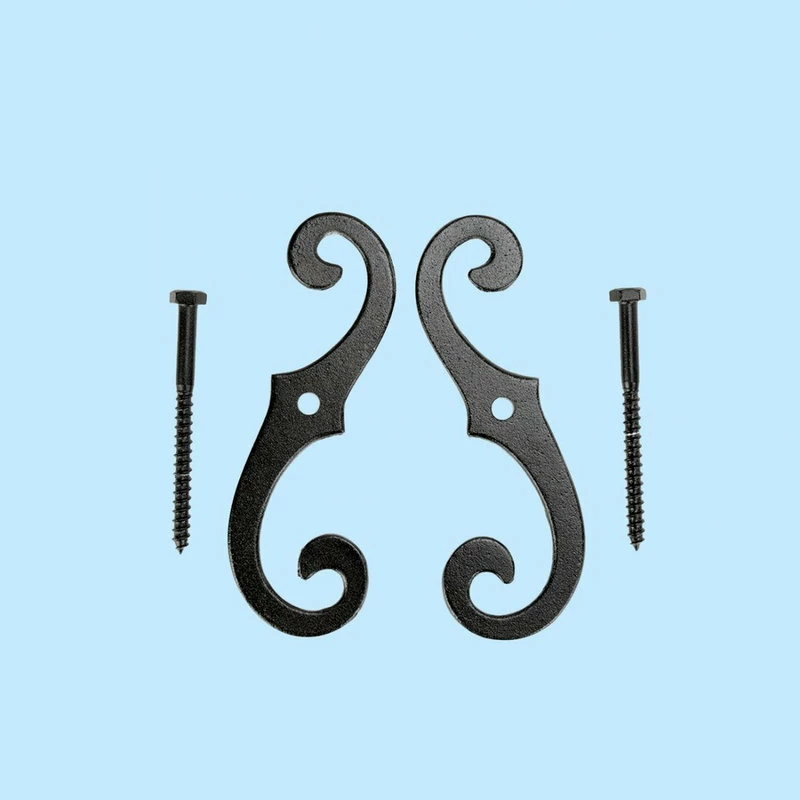 New ✨ Renovators Supply Manufacturing Black Shutter 🐕 Dog Holders 6.5" Long S Style Solid Aluminium With Mounting Screws ✨ - Image 2