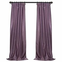 Promo βοΈ Half Price Drapes Blackout Vintage FauxDupioni Silk Curtain, Single Panel, Smokey Plum, 50"x96" π