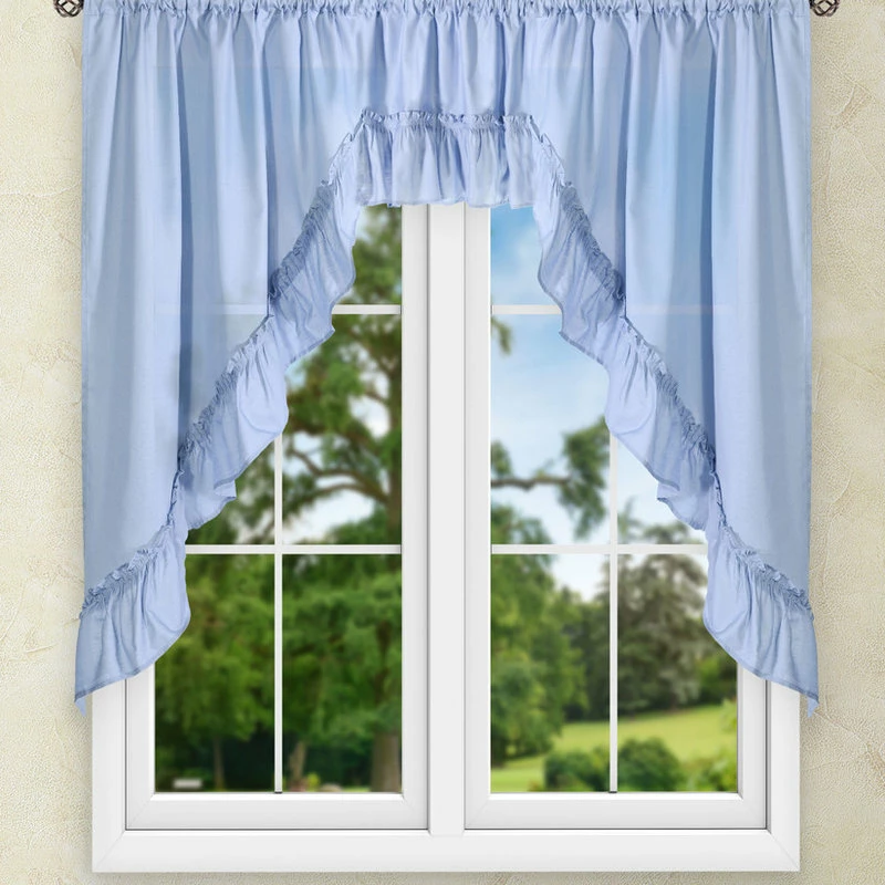 Buy βοΈ Ellis Curtain Stacey 60"x38" Ruffled Swag Curtain, Slate π - Image 3