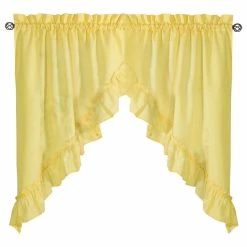 Best reviews of 😀 Ellis Curtain Stacey 60"x38" Ruffled Swag Curtain, Yellow 🎁