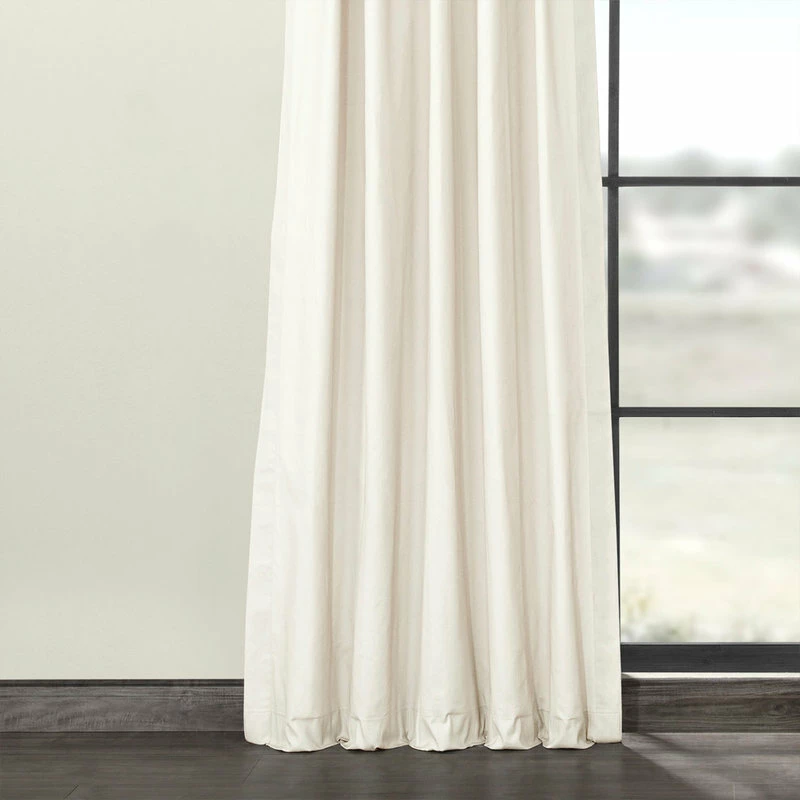 Buy 🔔 Half Price Drapes Solid Cotton Pleated Curtain Single Panel, Fresh Popcorn, 25"x108" ❤️ - Image 4