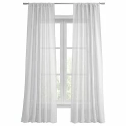 Deals π Half Price Drapes Purity White Linen Sheer Curtain Single Panel, 50"x108" π§¨